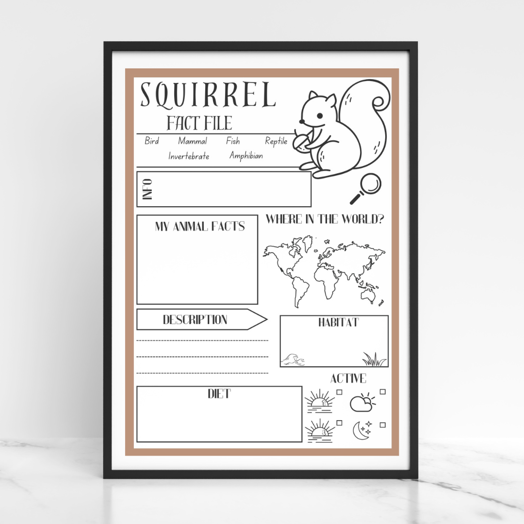 Woodland animals research project template pack
