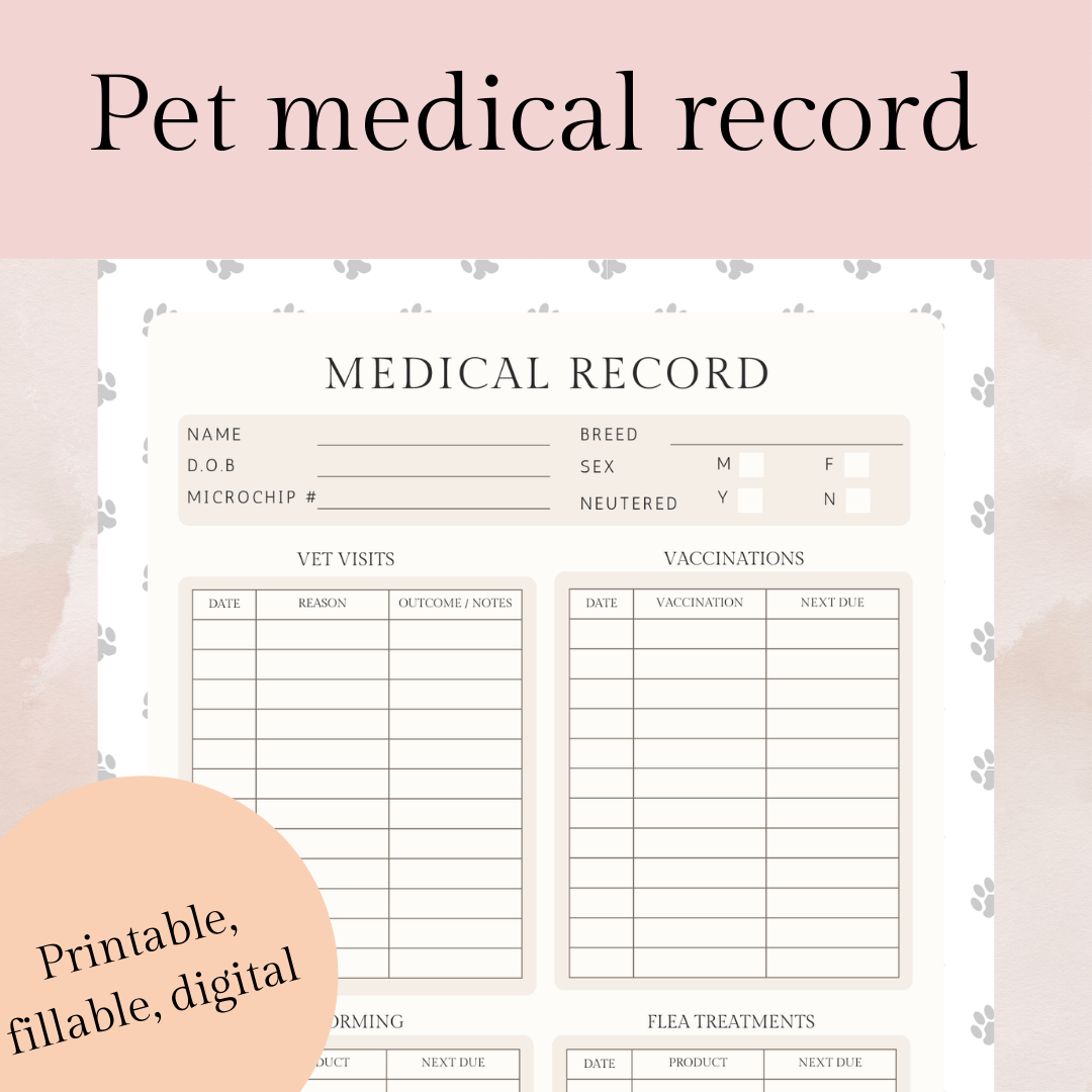 Pet medical record template – Critters Academy pet-medical-record-template-critters-academy