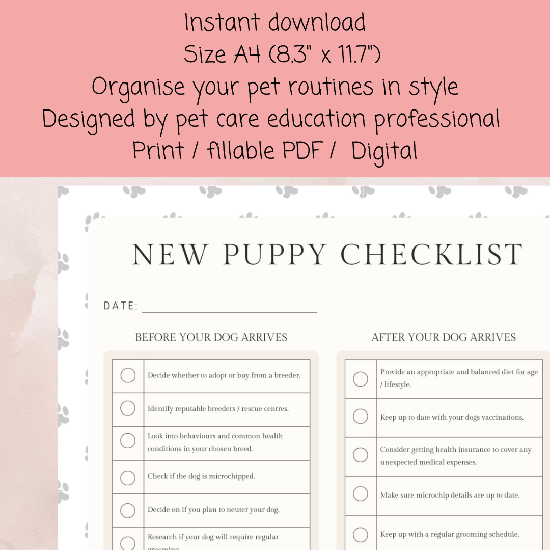 New puppy checklist