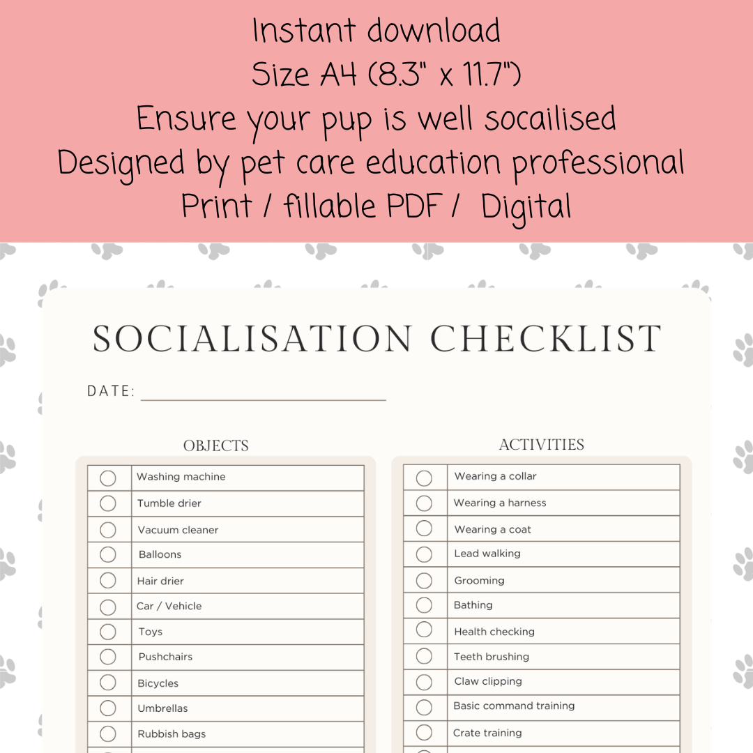 Puppy socialisation checklist