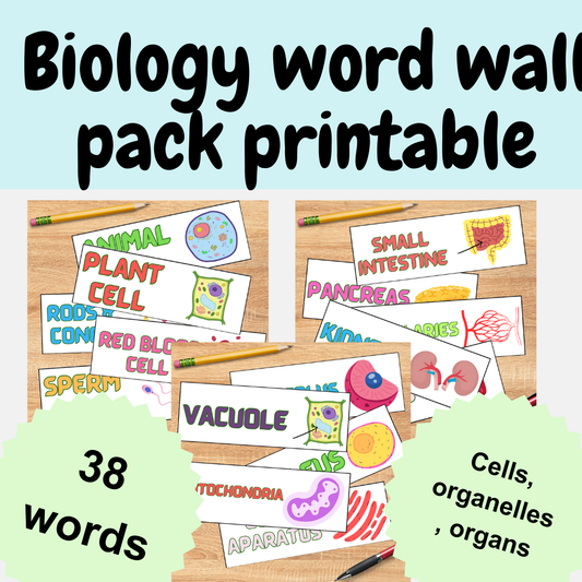 Biology word wall pack