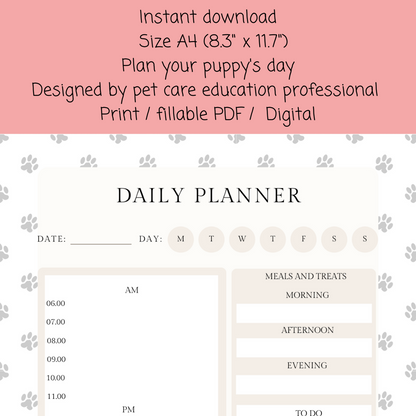 Daily dog planner