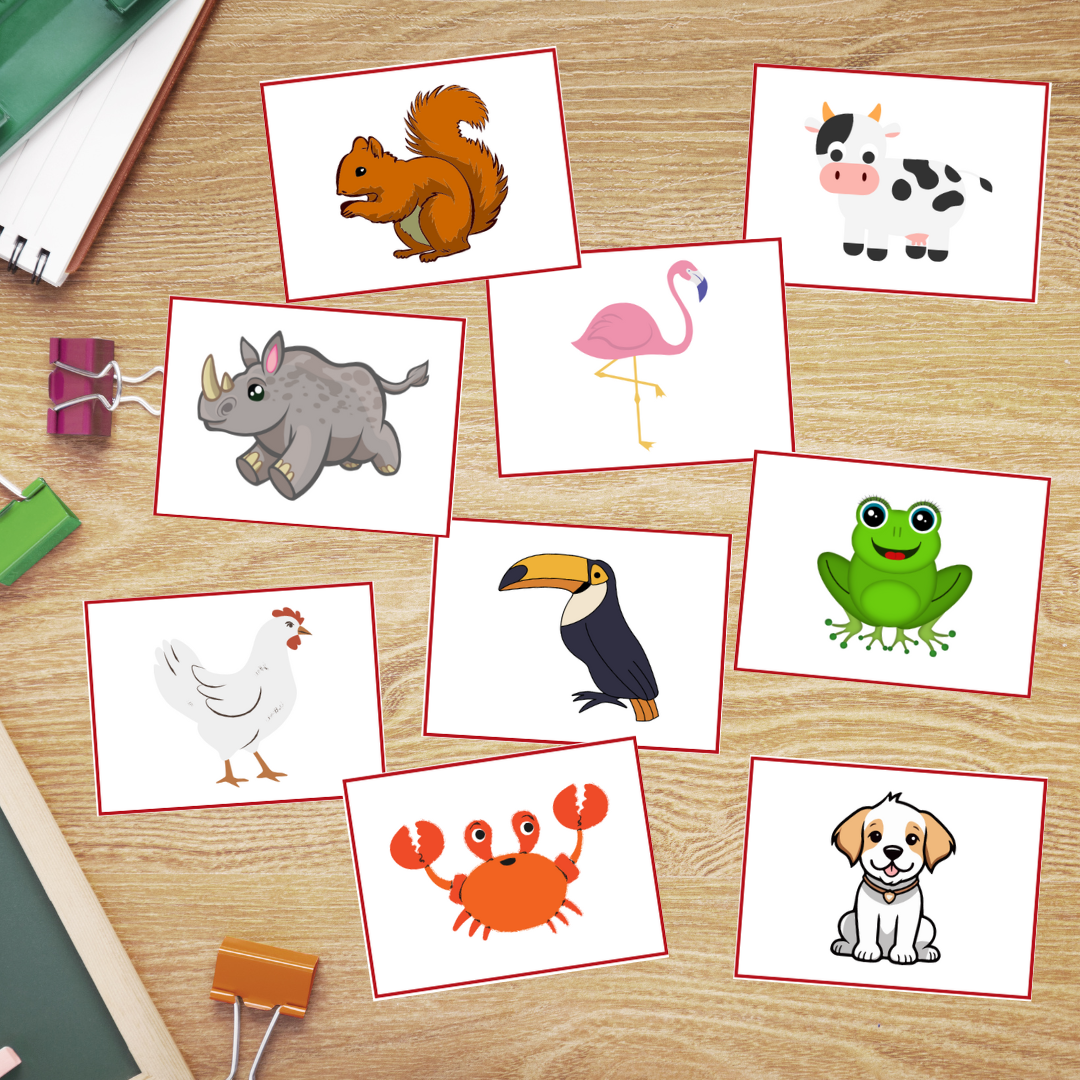 Animal recognition memory matching game