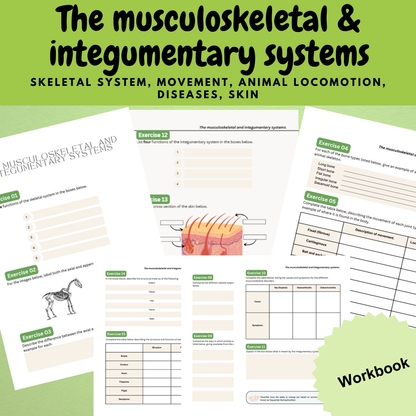 Animal management biology musculoskeletal and integumentary systems workbook