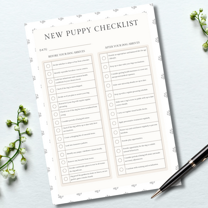 New puppy checklist
