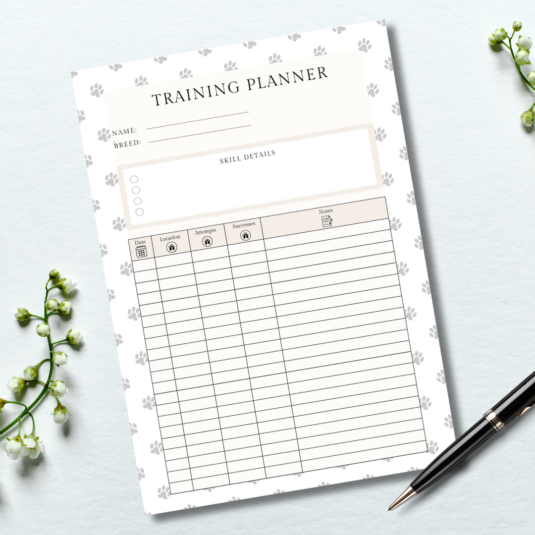 Puppy training planner