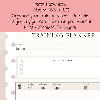 Puppy training planner